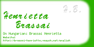 henrietta brassai business card